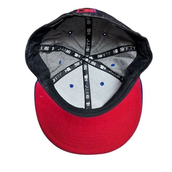 New Era 59FIFTY Atlanta Braves Fitted Hat Size 8 MLB Black Denim - Picture 4 of 5
